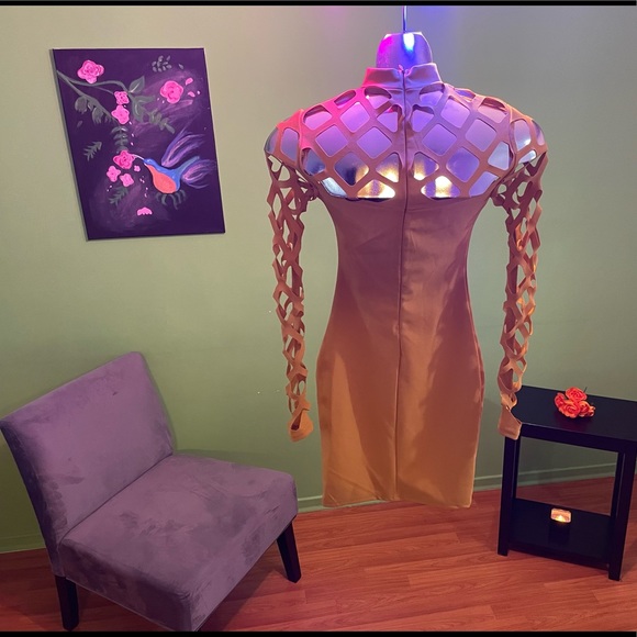 Brand: Another Story
Product: Fitted Mini Dress w/Diamond Peek-A-Boo Sleeves - Picture 3 of 11